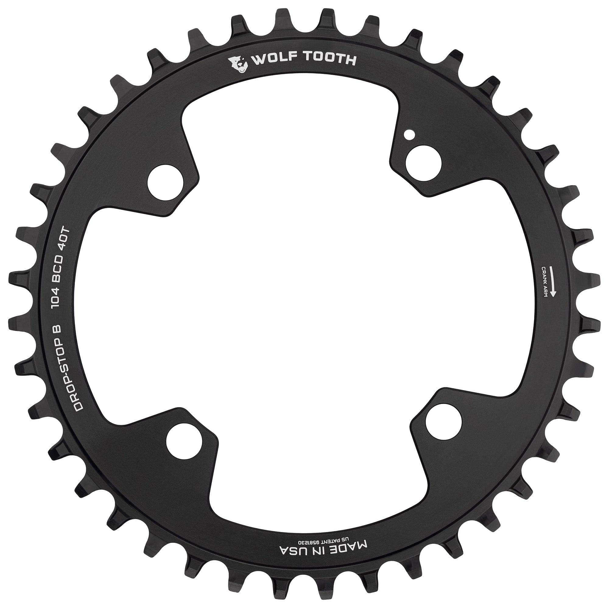 Black / 40T / Drop-Stop B 104 BCD Chainrings
