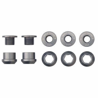 Aluminum / Grey Set of 5 Chainring Bolts+Nuts for 1X